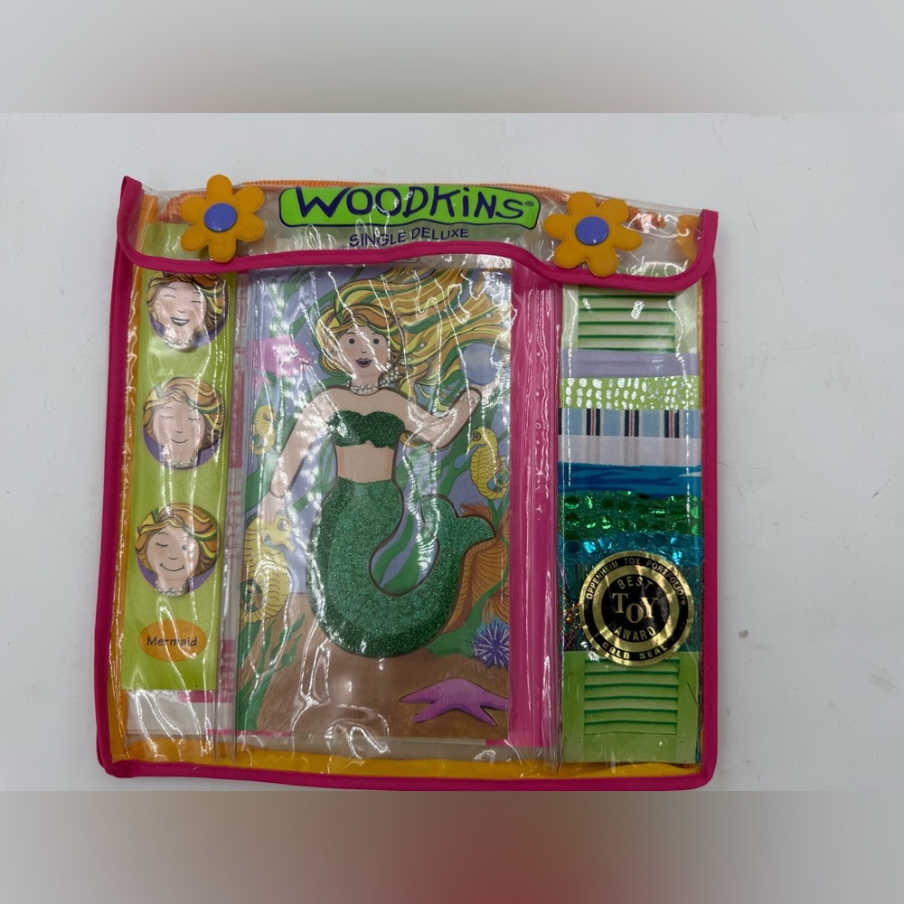 Pamela Drake Inc. Woodkins mermaid Dress Up Kids Wooden Toy Doll,